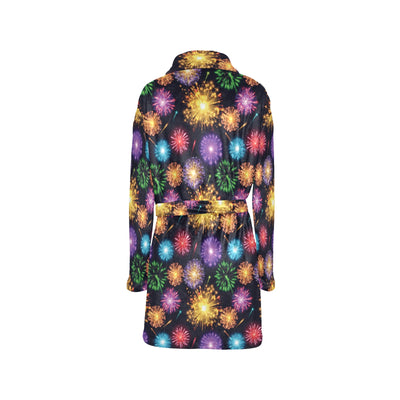 Firework Print Design LKS305 Women's Fleece Robe