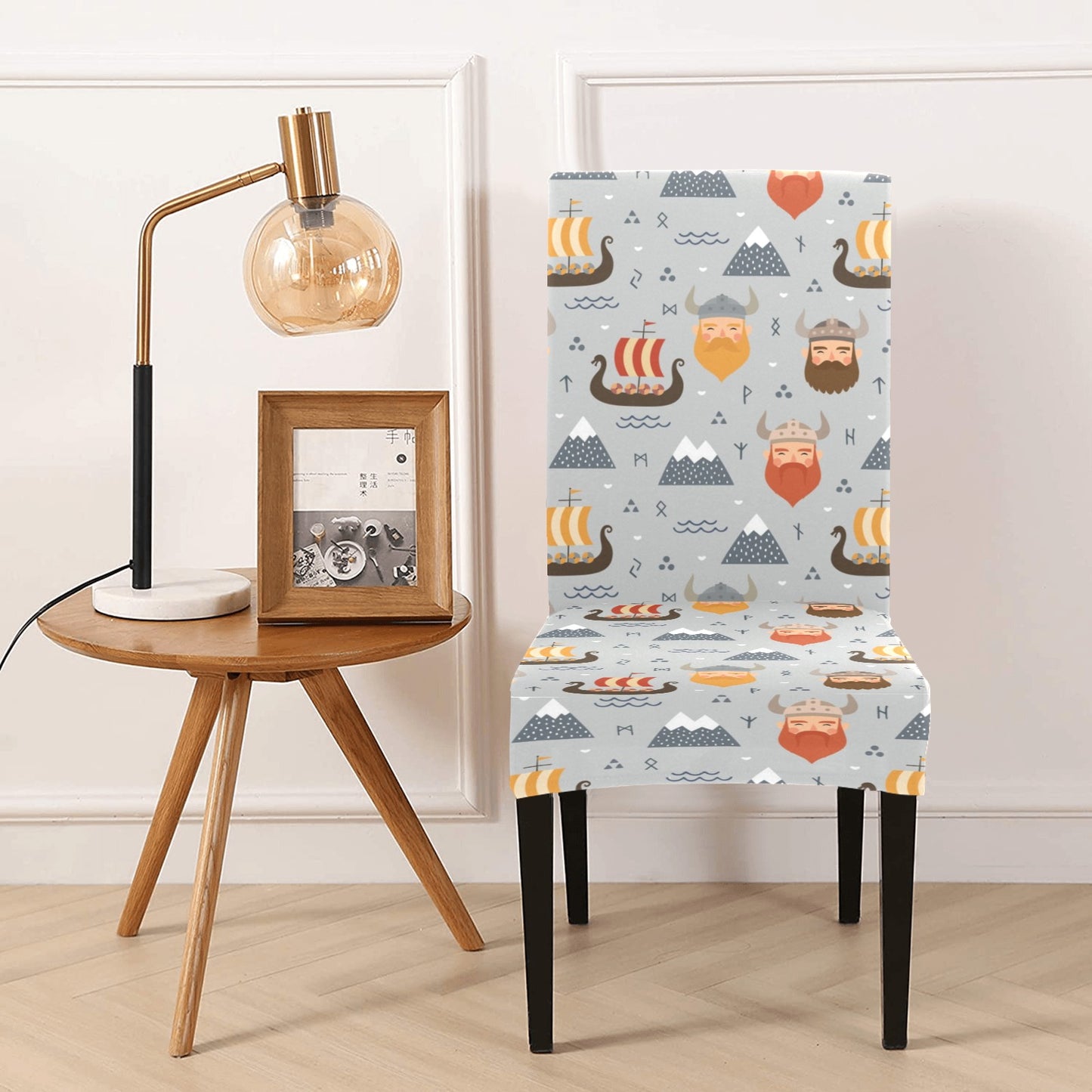 Vikings Print Design LKS307 Dining Chair Slipcover