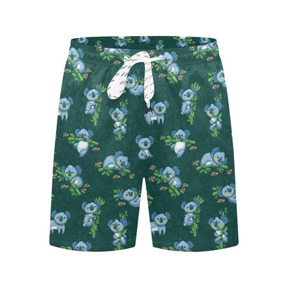 Koala Blue Design Print Men's Swim Trunks Beach Shorts