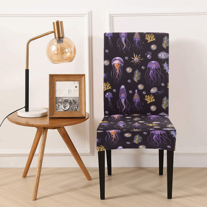 Seaweed With Jelly Fish Print Design LKS305 Dining Chair Slipcover