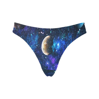 Galaxy Stardust Planet Space Print Women's Thongs