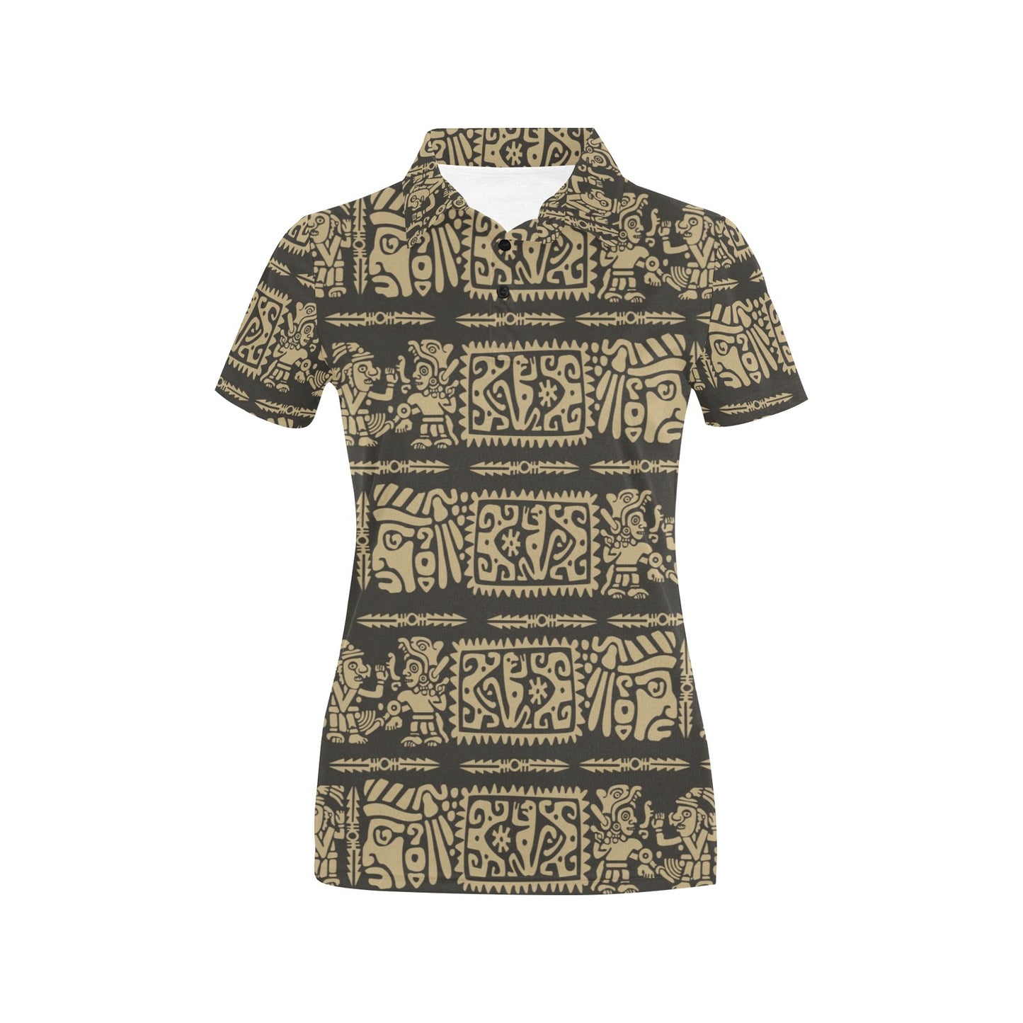 Mayan Pattern Print Design 02 Women's Polo Shirt
