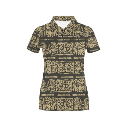 Mayan Pattern Print Design 02 Women's Polo Shirt