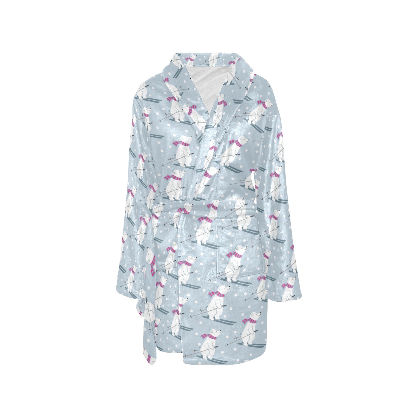 Ski Print Design LKS307 Women's Fleece Robe