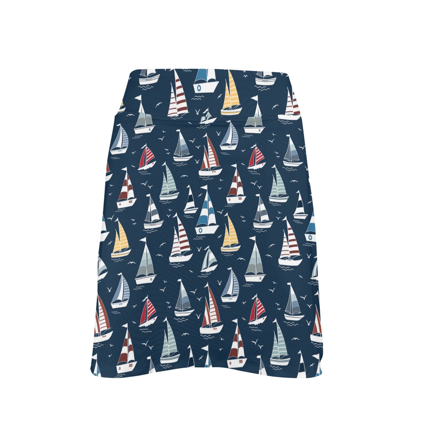 Sailboat Print Design LKS306 17" Golf & Pickleball Skort with Pockets