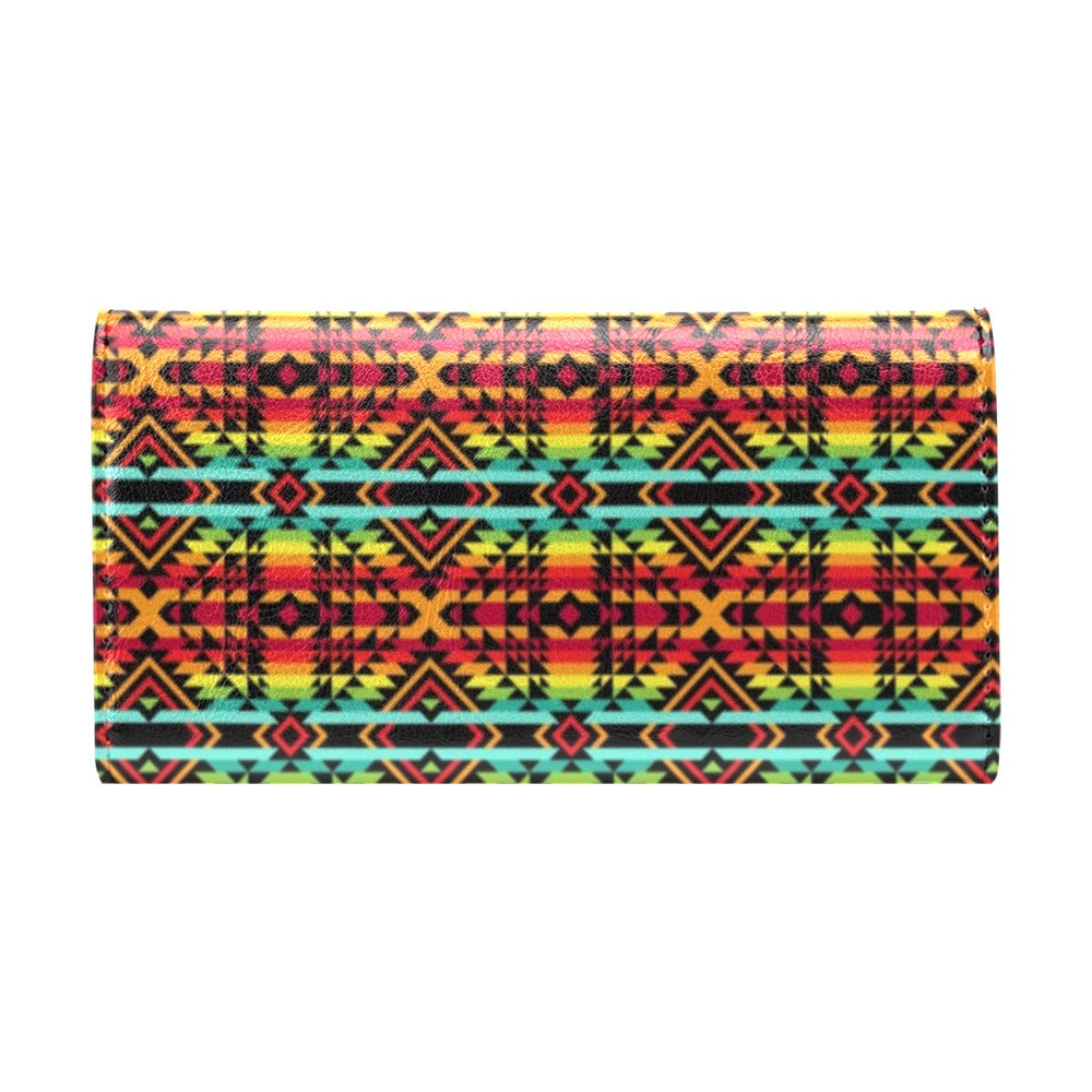 Kente Red Design African Print Women's Trifold Wallet
