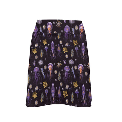 Seaweed With Jelly Fish Print Design LKS305 17" Golf & Pickleball Skort with Pockets