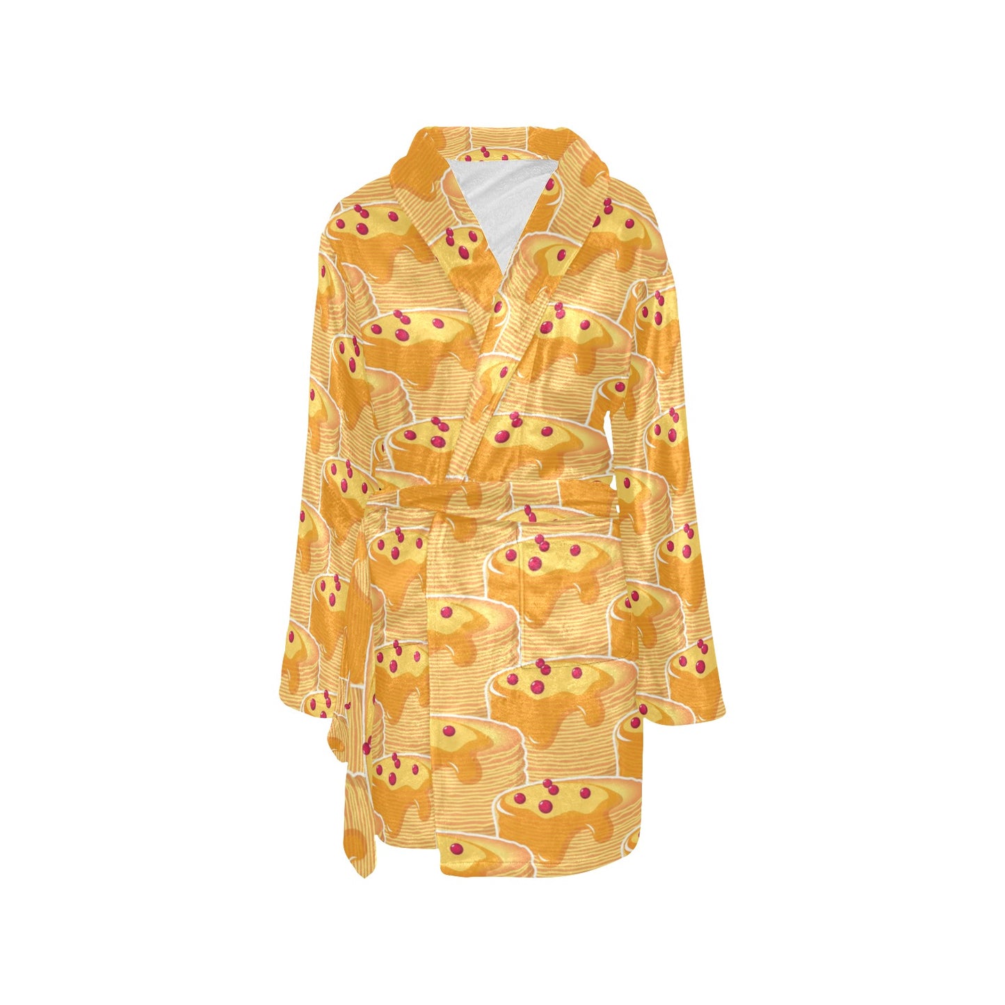Pancake Pattern Print Design A04 Women's Fleece Robe