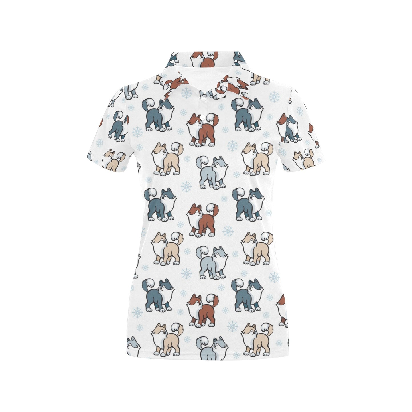 Alaskan Malamute Pattern Print Design 02 Women's Polo Shirt