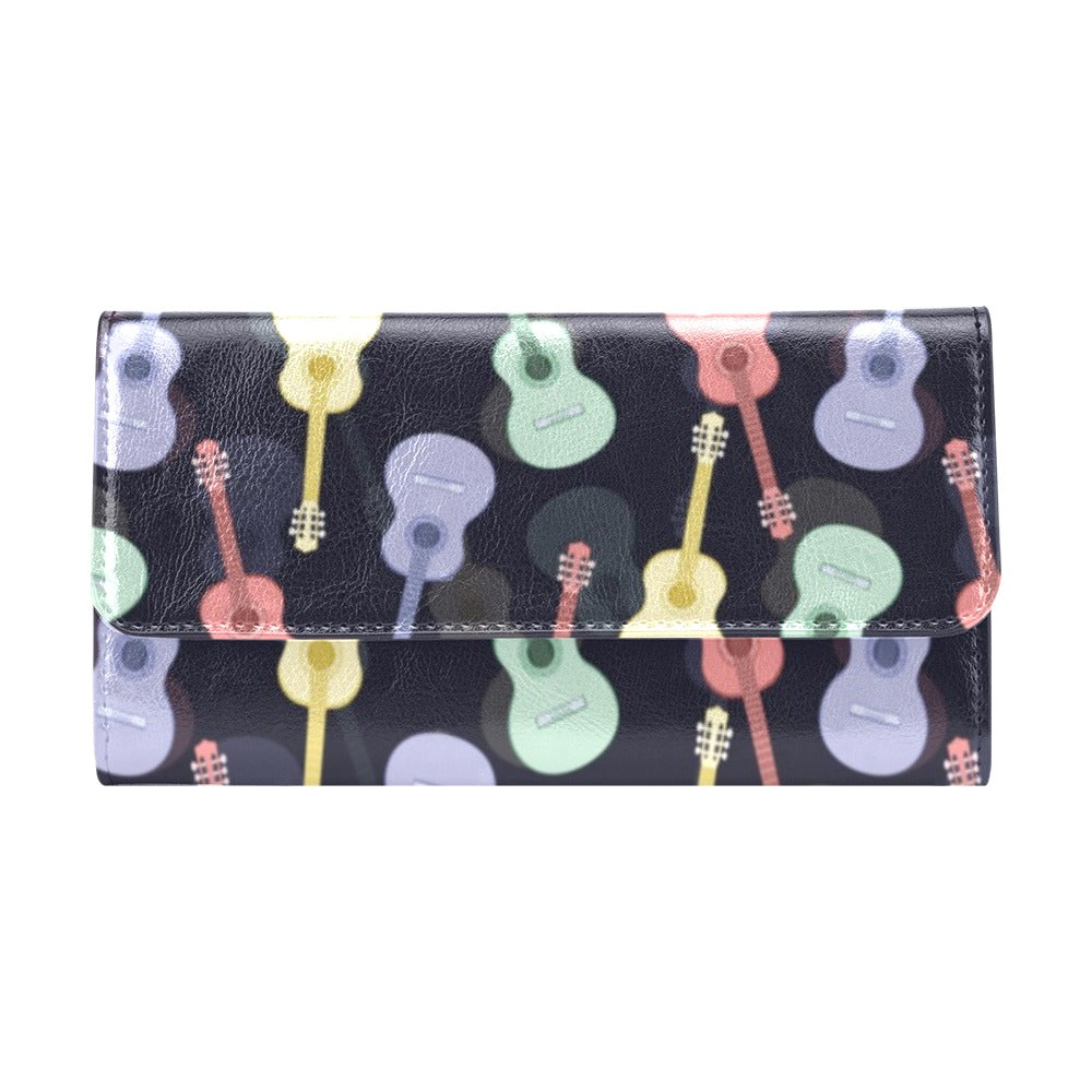 Acoustic Guitar Print Design LKS401 Women's Trifold Wallet