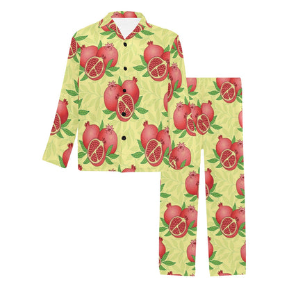 Pomegranate Pattern Print Design PG07 Men's Long Pajama Set