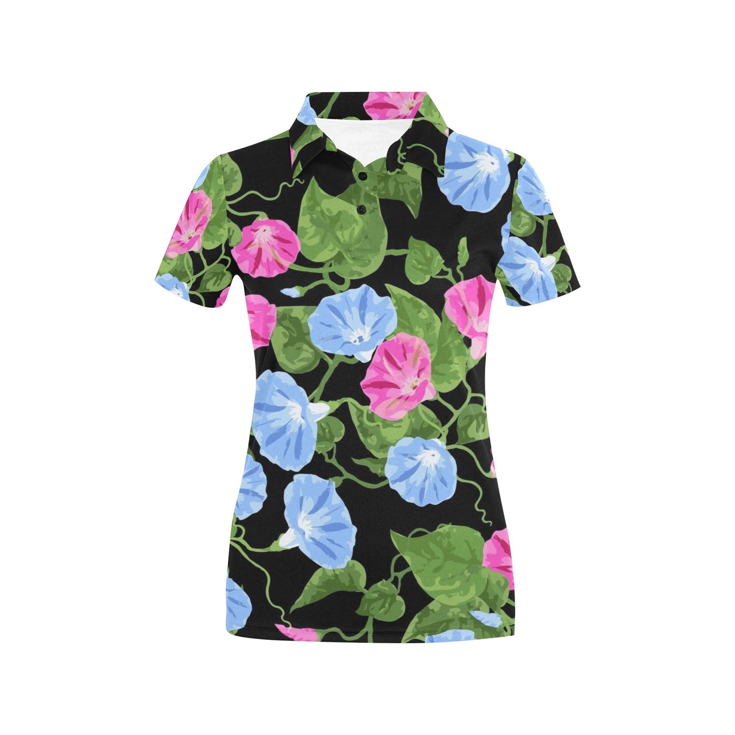 Morning Glory Pattern Print Design MG04 Women's Polo Shirt