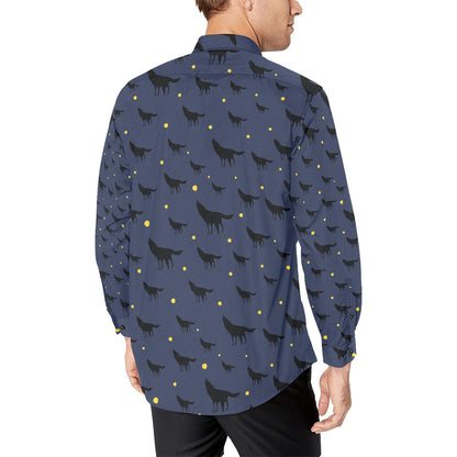 Wolf Print Design LKS301 Men's Long Sleeve Dress Shirt