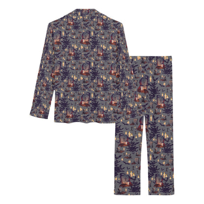 Creepy Graveyard Print Design LKS301 Women's Long Pajama Set