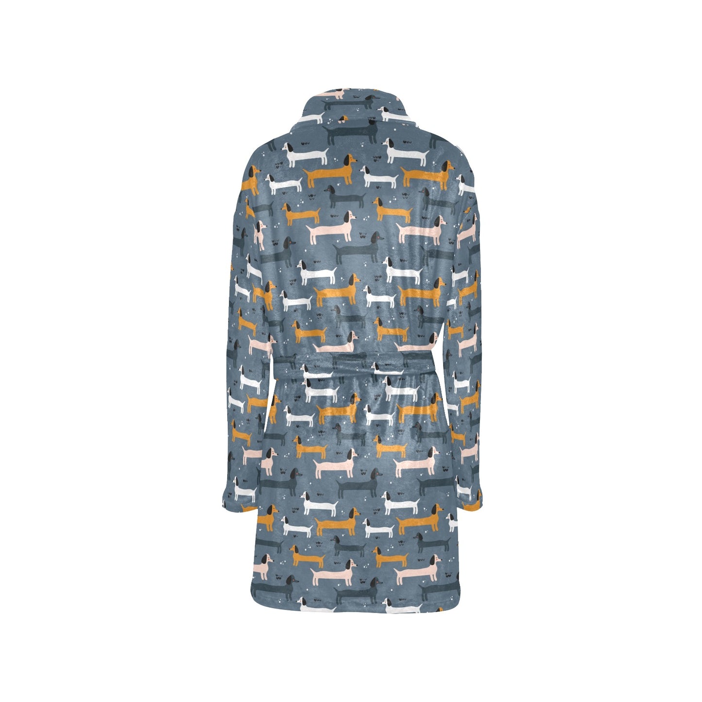 Dachshund Pattern Print Design 012 Women's Fleece Robe