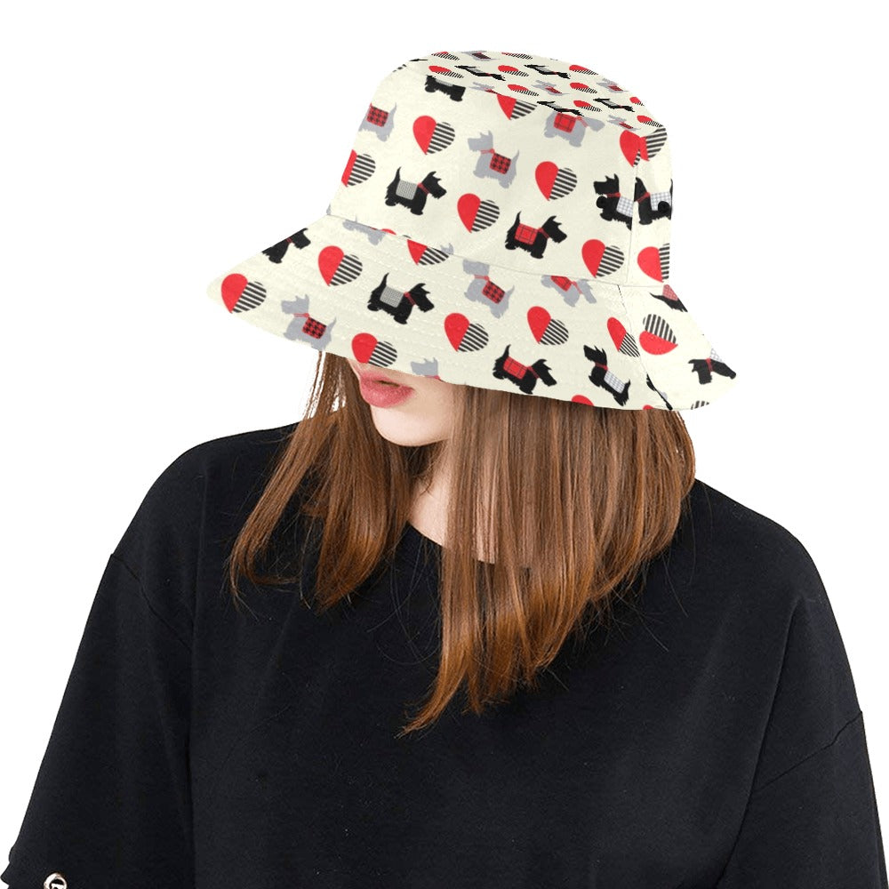 Scottish Terriers Print Design LKS3010 Unisex Bucket Hat