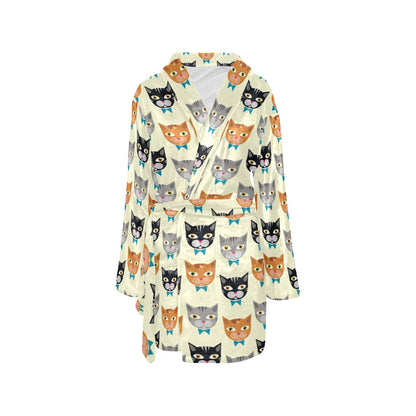 Cat Pattern Print Design 05 Women's Fleece Robe