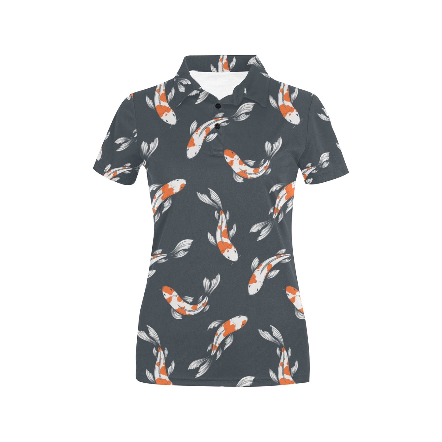 KOI Fish Pattern Print Design 04 Women's Polo Shirt