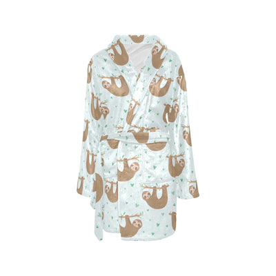 Sloth Print Design LKS308 Women's Fleece Robe