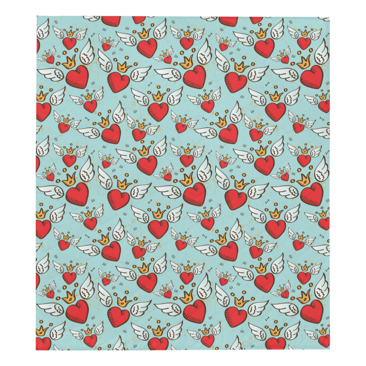Angel Wings Heart Pattern Print Design 02 Premium Quilt
