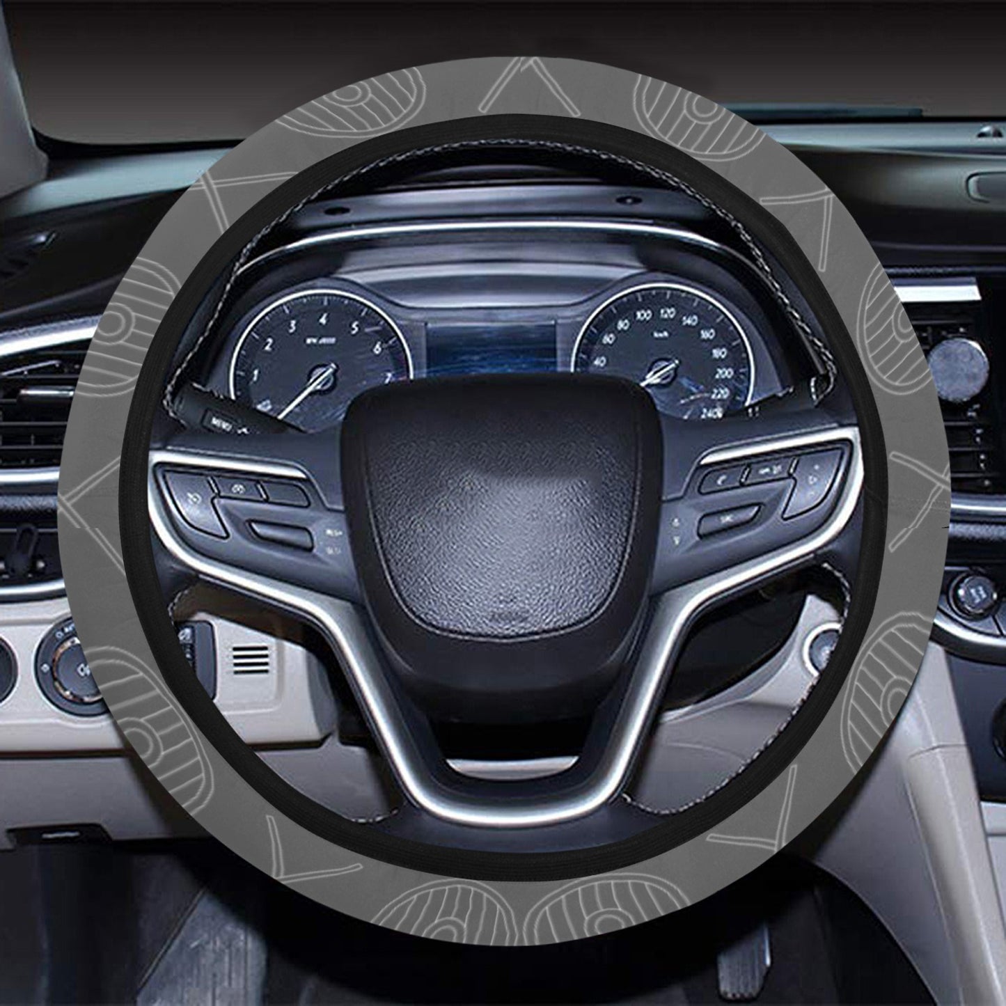 Vikings Print Design LKS303 Steering Wheel Cover with Elastic Edge
