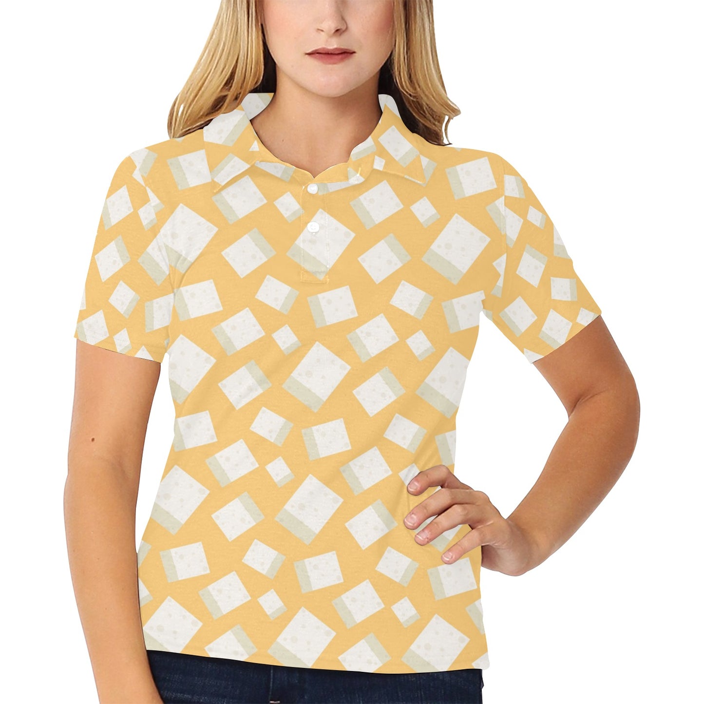 Tofu Print Design LKS302 Women's Polo Shirt