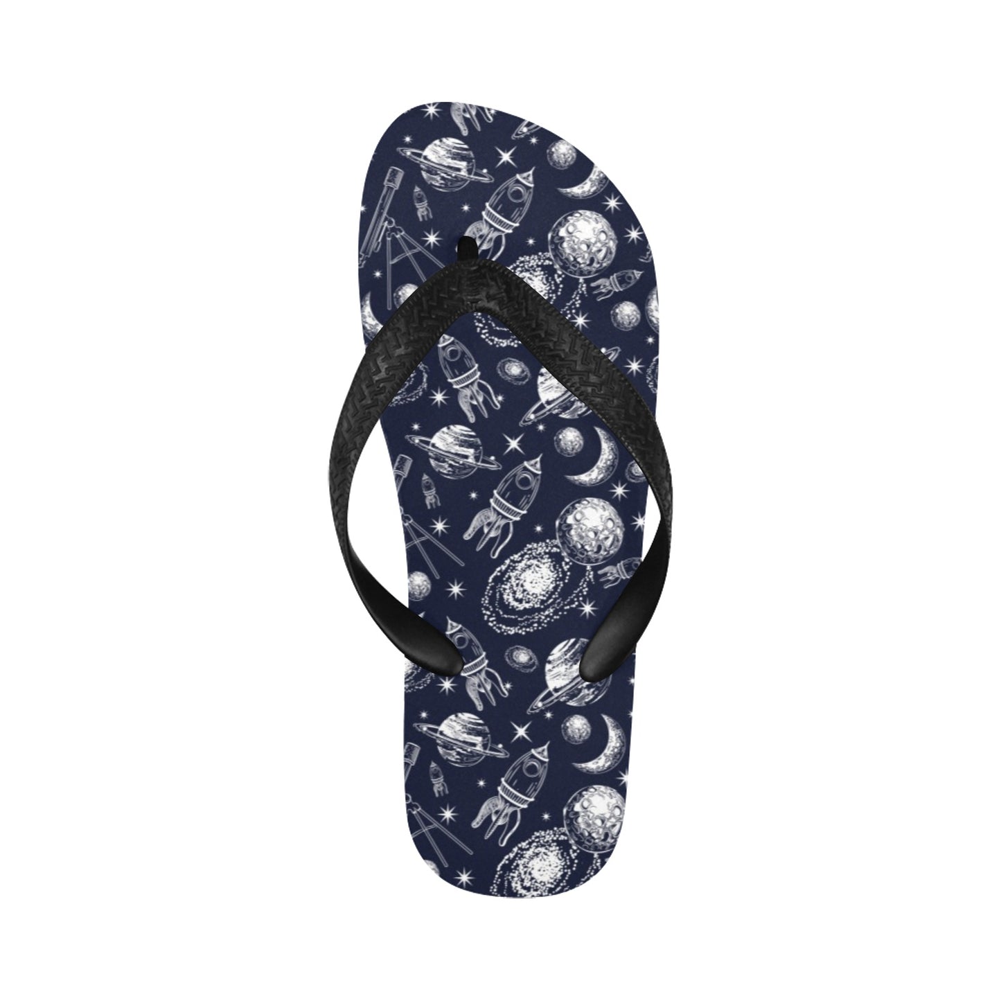 Space Rocket Print Design LKS301 Flip Flops