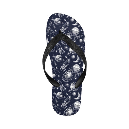 Space Rocket Print Design LKS301 Flip Flops