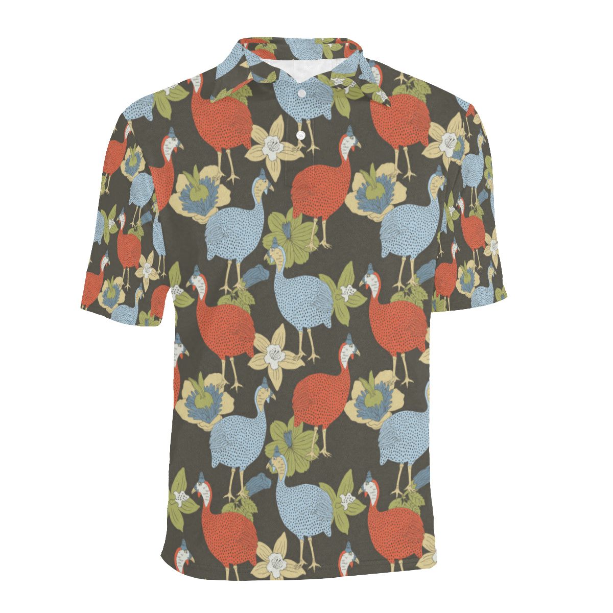 Guinea Fowl Pattern Print Design 02 Men Polo Shirt