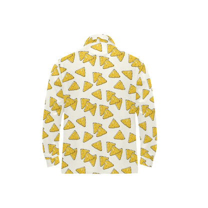 Nachos Pattern Print Design A01 Long Sleeve Polo Shirt For Men's