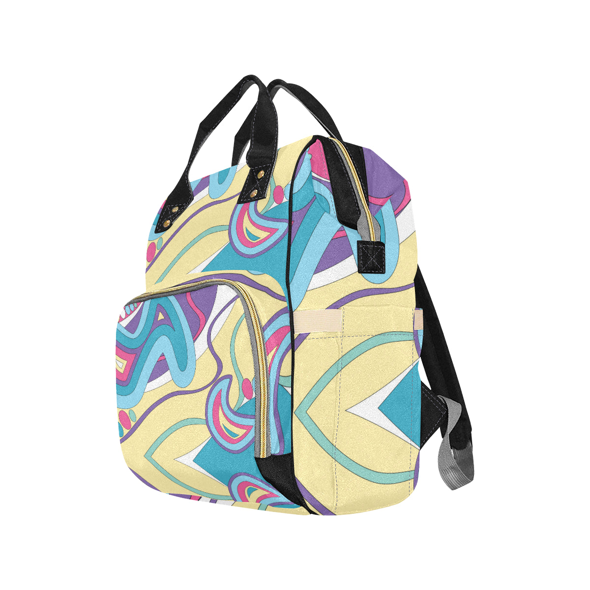 Funky Retro Pattern Print Design A01 Diaper Bag Backpack