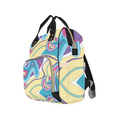Funky Retro Pattern Print Design A01 Diaper Bag Backpack