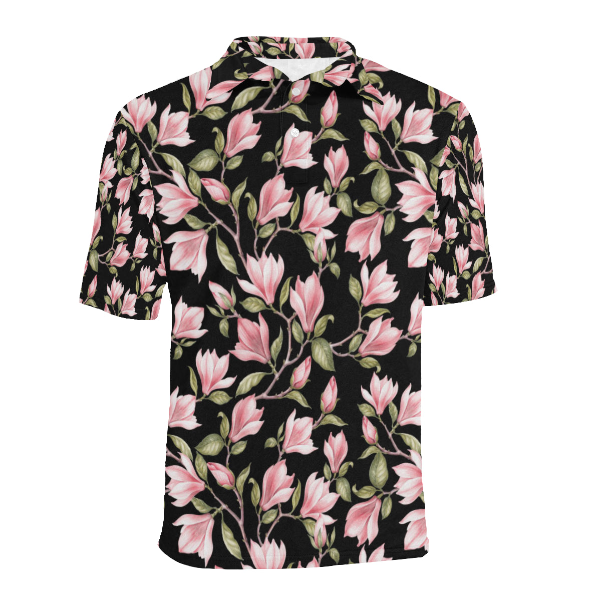 Magnolia Pattern Print Design MAG03 Men Polo Shirt