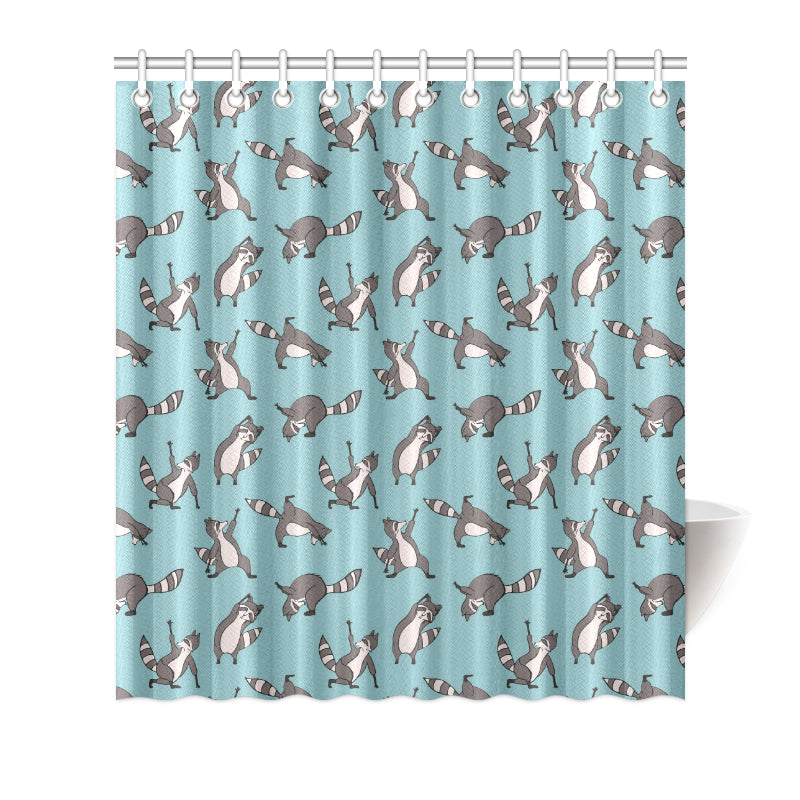 Raccoon Pattern Print Design A07 Shower Curtain