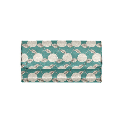 Hydrangea Pattern Print Design HD03 Women's Trifold Wallet