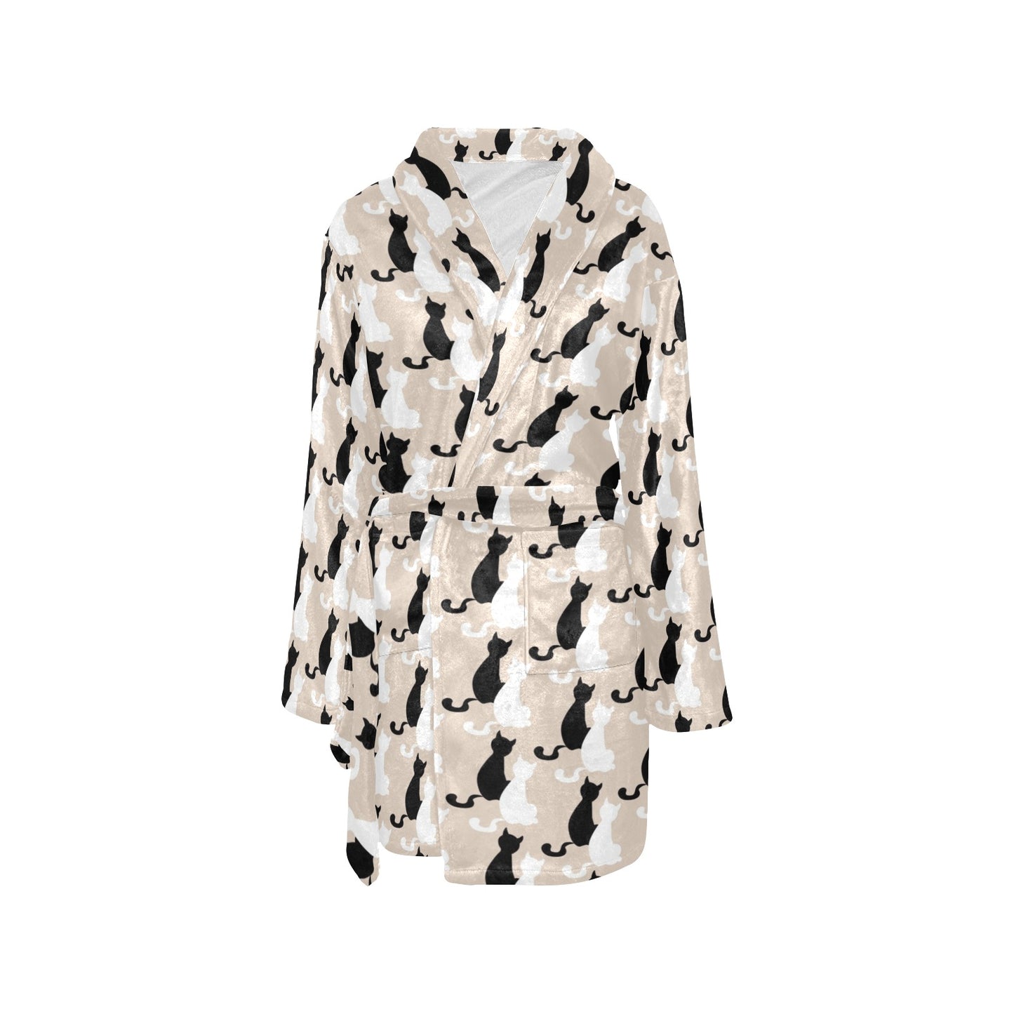 Cat Pattern Print Design 04 Women's Fleece Robe