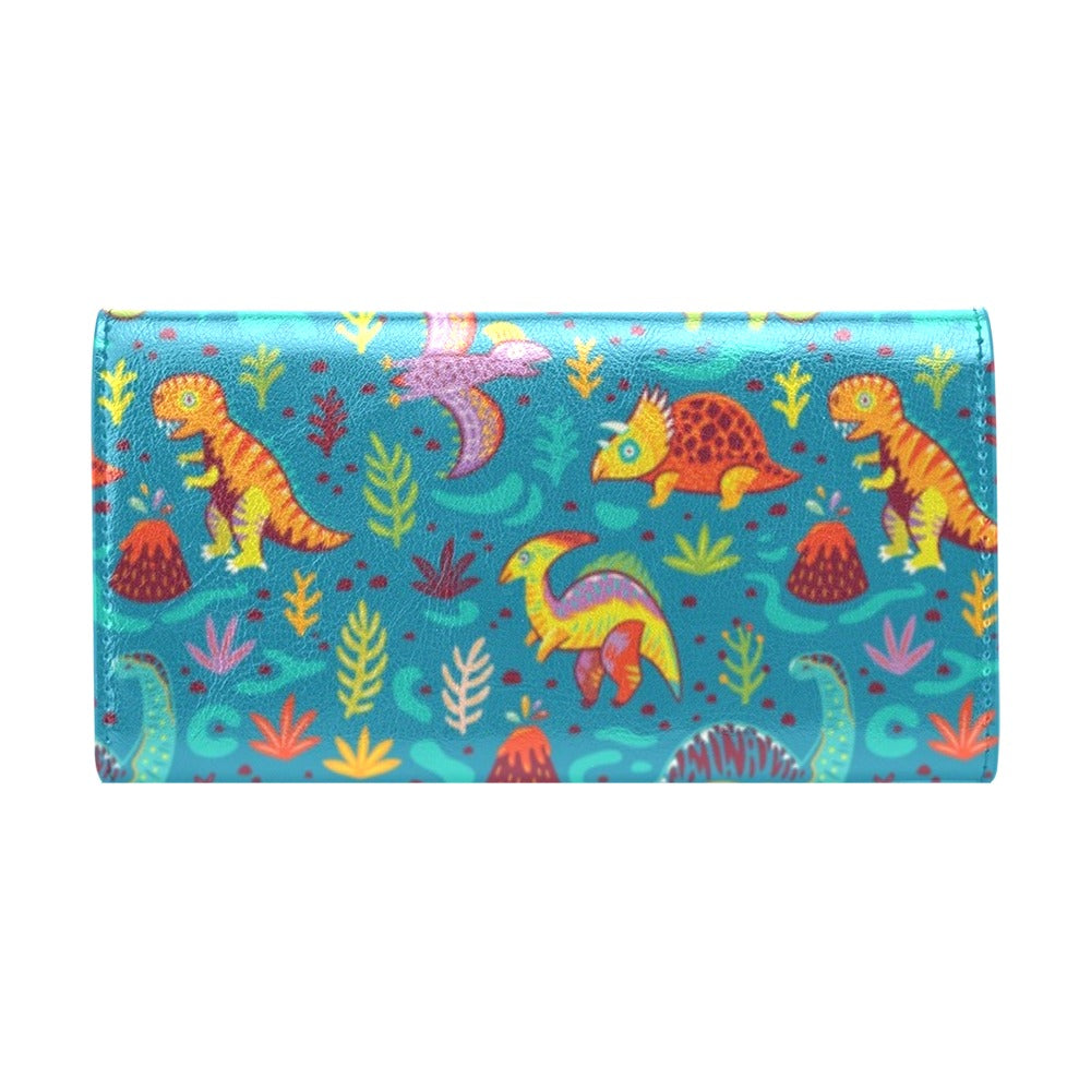 Dinosaur Cartoon Style Women's Trifold Wallet