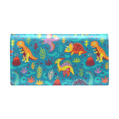 Dinosaur Cartoon Style Women's Trifold Wallet