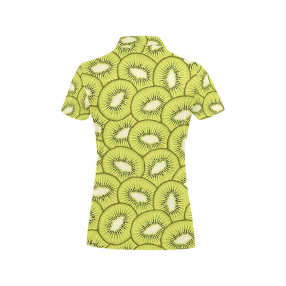 Kiwi Pattern Print Design KW07 Women's Polo Shirt