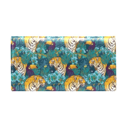 Tiger Tropical Print Design LKS301 Women's Trifold Wallet