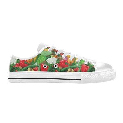 Salad Mix Vegetableprint Design LKS301 Women's White Low Top Shoes