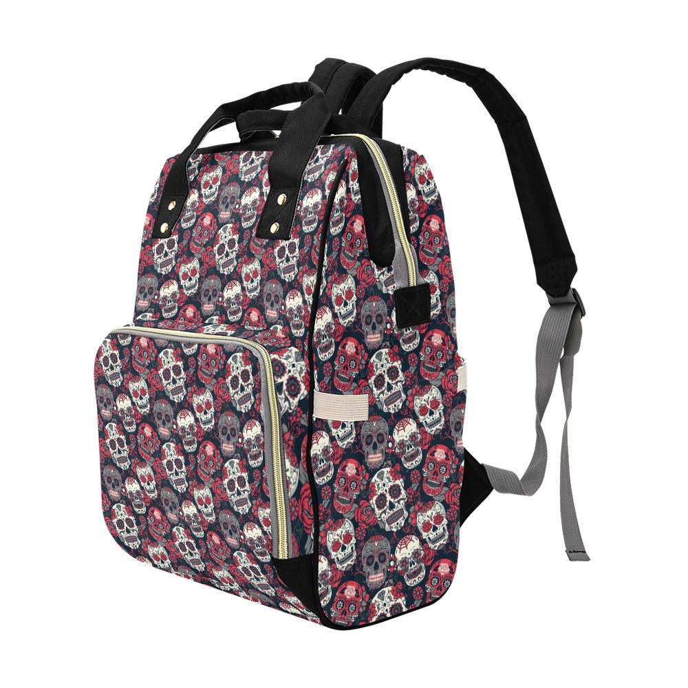 Sugar Skull Print Design LKS303 Diaper Bag Backpack