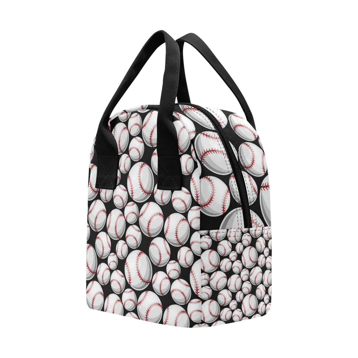 Baseball Black Background Insulated Lunch Bag