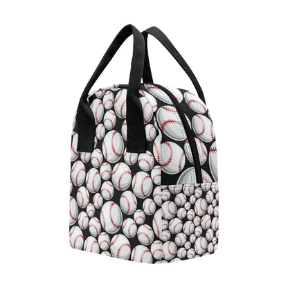 Baseball Black Background Insulated Lunch Bag