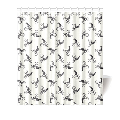 Mountain bike Pattern Print Design 01 Shower Curtain