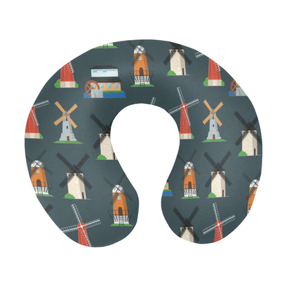Windmill Pattern Print Design 04 U-Shaped Travel Neck Pillow