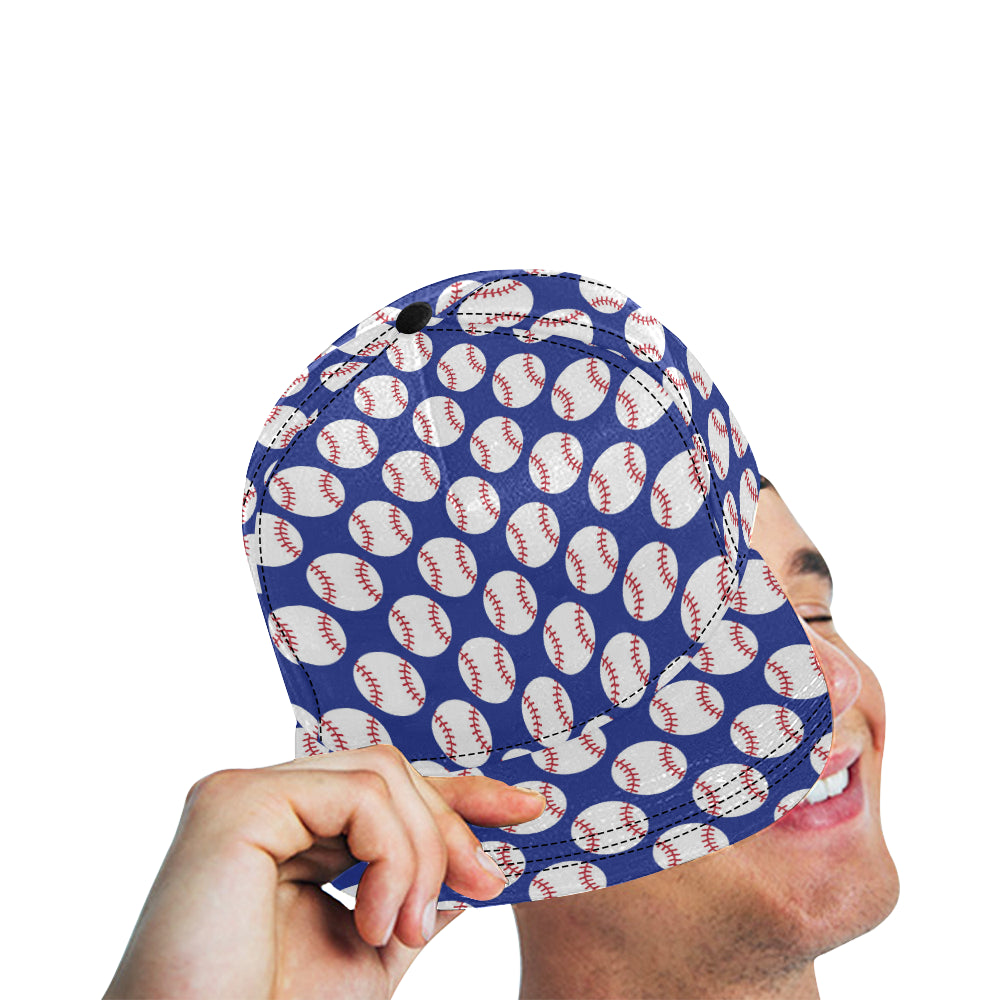 Baseball Blue Background Snapback Cap