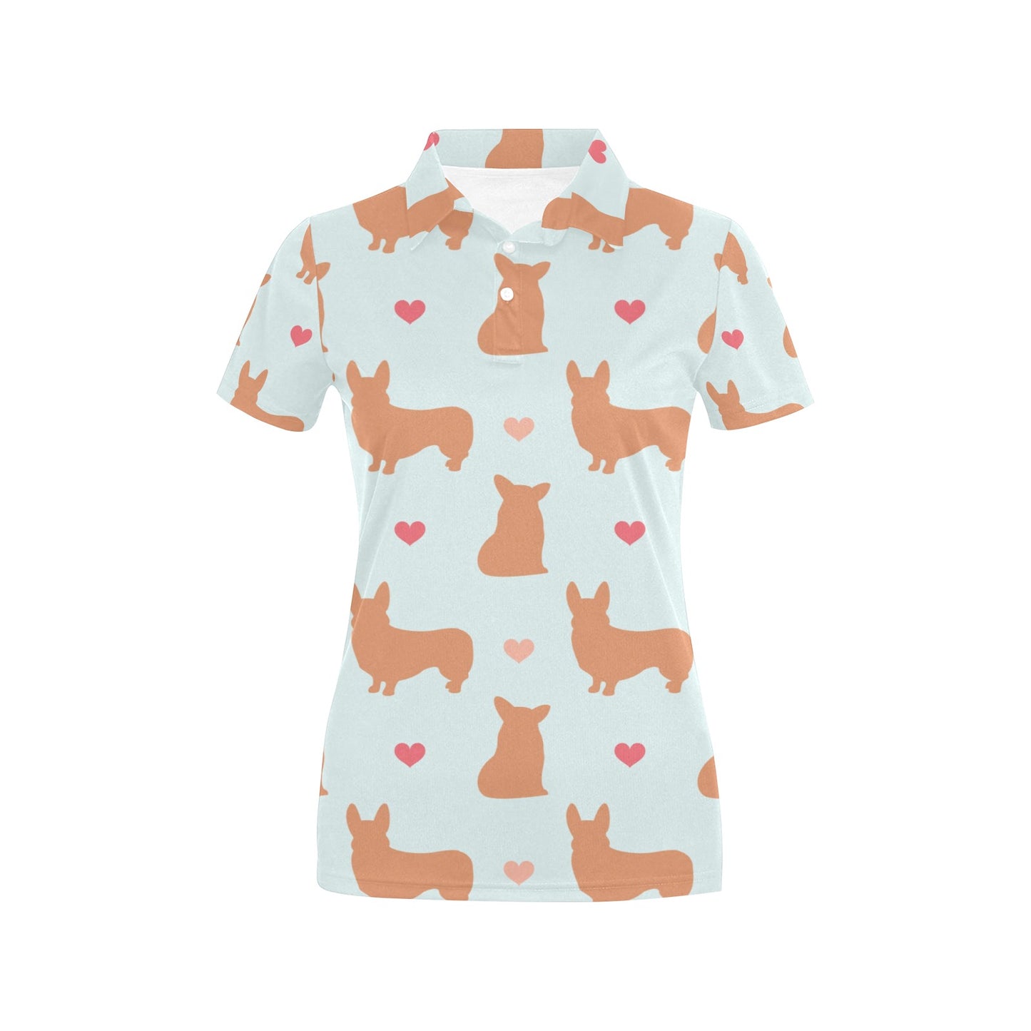 Pembroke Welsh Corgis Pattern Print Design A01 Women's Polo Shirt