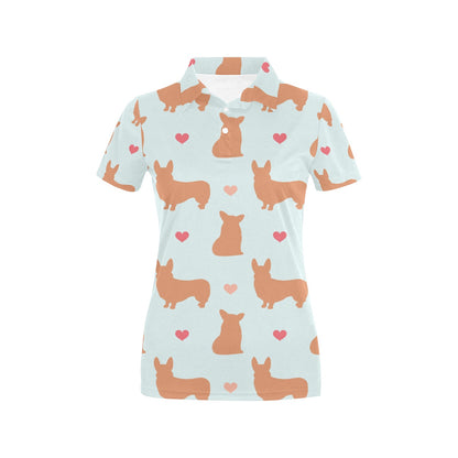 Pembroke Welsh Corgis Pattern Print Design A01 Women's Polo Shirt