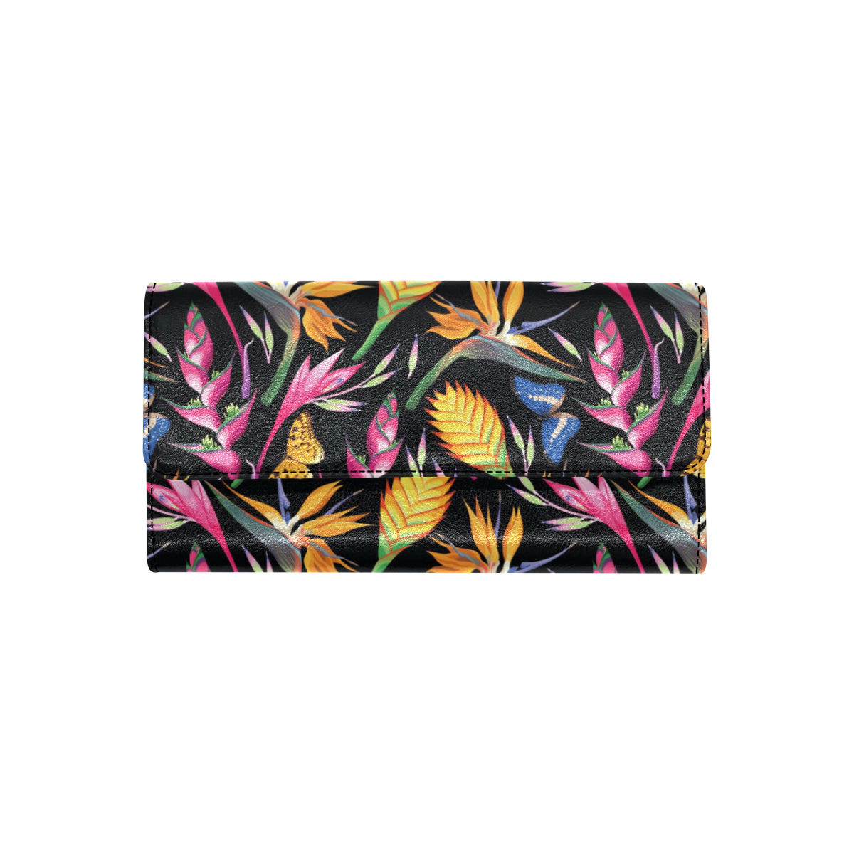 Tropical Flower Pattern Print Design TF016 Women's Trifold Wallet